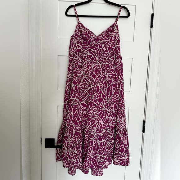 GAP maxi dress pink and white with pockets - Picture 2 of 6